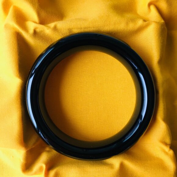 Wajima Lacquerware Black  Bangle, Artisan Handcrafted in Japan - Picture 4 of 4